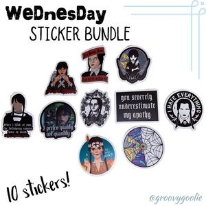🔷 3/$15! New! Wednesday! 10 piece Sticker set